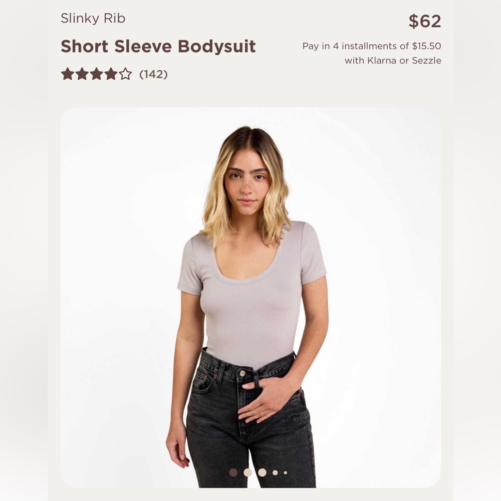 NUUDS Short Sleeve Slinky Rib Bodysuit